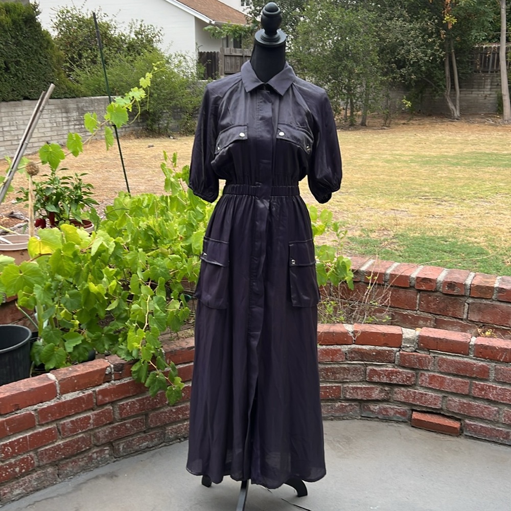 By Anthropologie samant chauhan Chic Black Maxi Dress NEW WITH TAGS - Picture 3 of 16